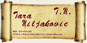 Tara Miljaković vizit kartica